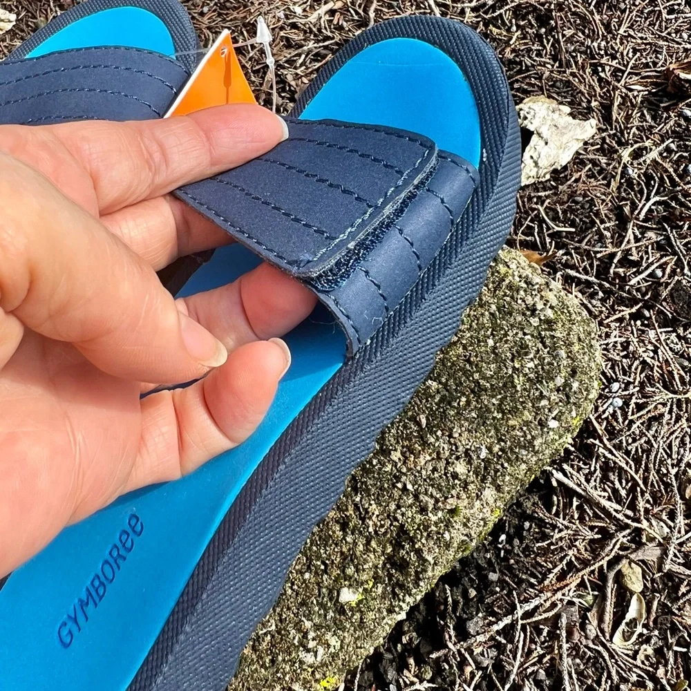 NWT Boys Gymboree Sandal beach summer Flip flop blue Velcro adjustable straps 13